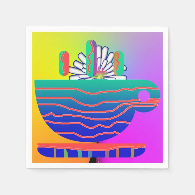 Servilleta De Papel Cóctel Fiesta de la Copa del Arcoiris Saucer (Anverso)