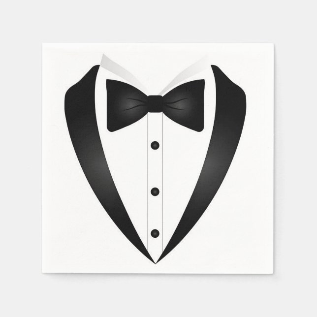 Servilleta De Papel Cóctel formal de Tuxedo (Anverso)