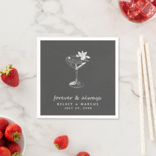 Servilleta De Papel Cóctel Gray Forever Always Boda