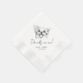 Servilleta De Papel Cóctel Hand Drawn chihuahua Drinks on me