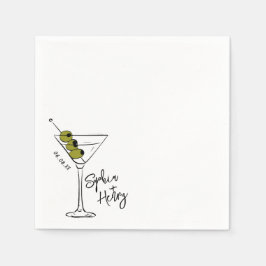 Servilleta De Papel Cóctel Hand Drawn Dirty Martini
