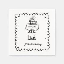 Cóctel Hand Drawn Scribble 30, 40 cumpleaños