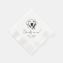 Servilleta De Papel Cóctel labrador recuperado a mano Bébete algo de m