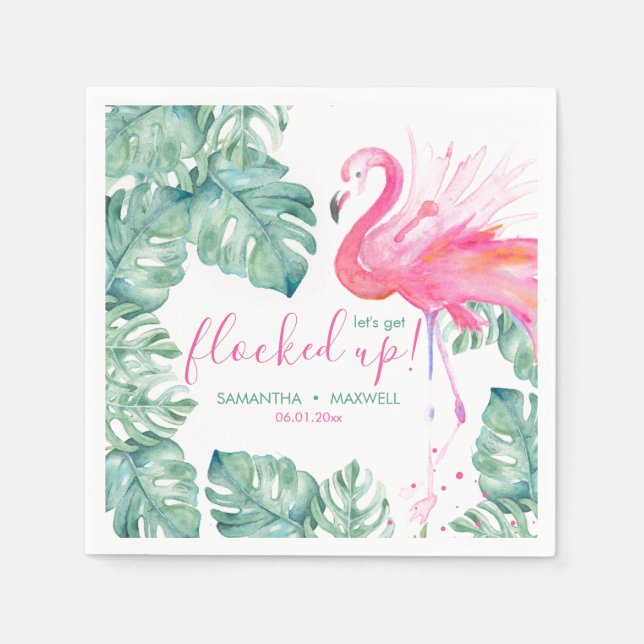 Servilleta De Papel Cóctel Let's Get Flocked Up (Anverso)