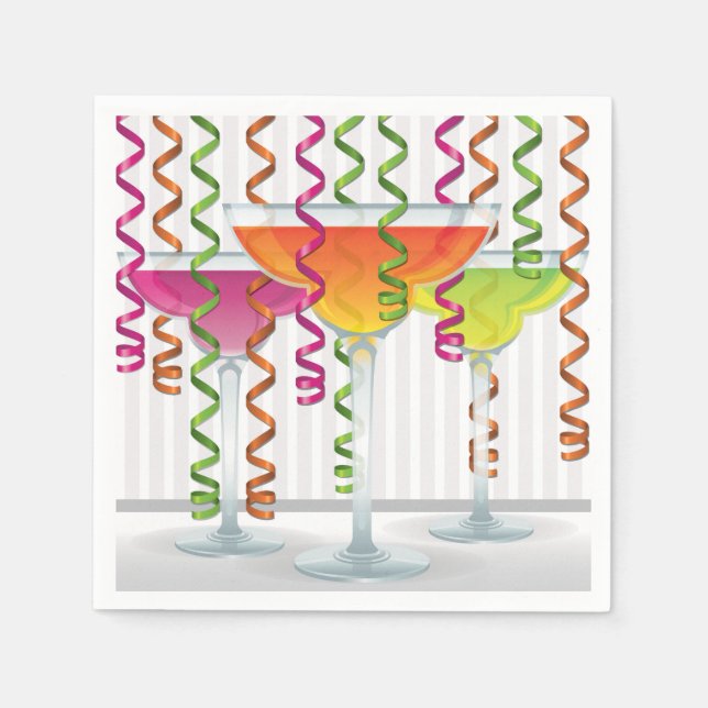 Servilleta De Papel Cóctel luminoso y cinta (Anverso)