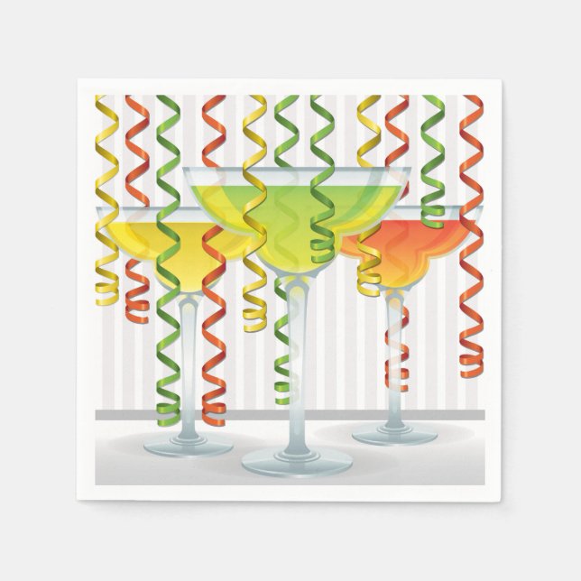 Servilleta De Papel Cóctel luminoso y cinta (Anverso)