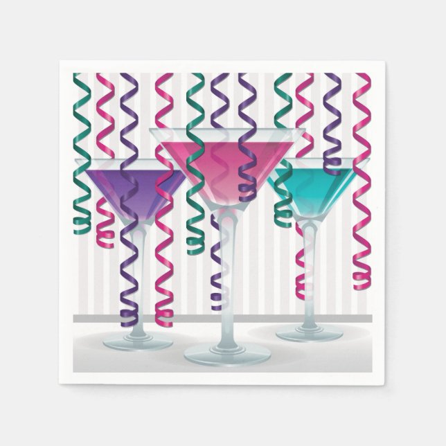Servilleta De Papel Cóctel luminoso y cinta (Anverso)