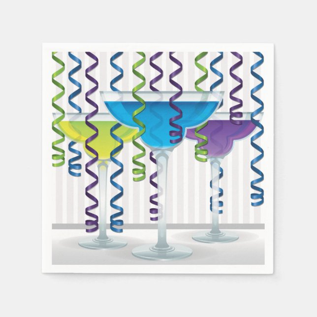 Servilleta De Papel Cóctel luminoso y cinta (Anverso)