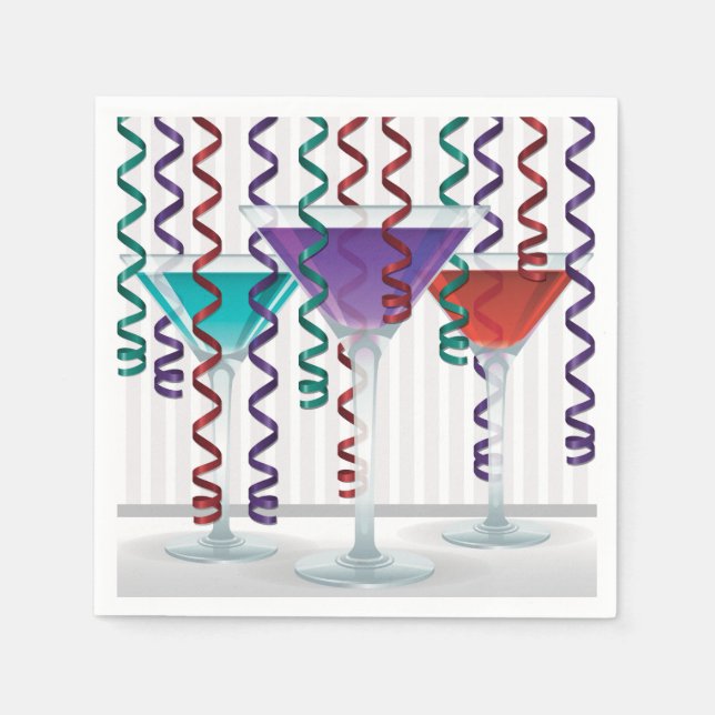 Servilleta De Papel Cóctel luminoso y cinta (Anverso)