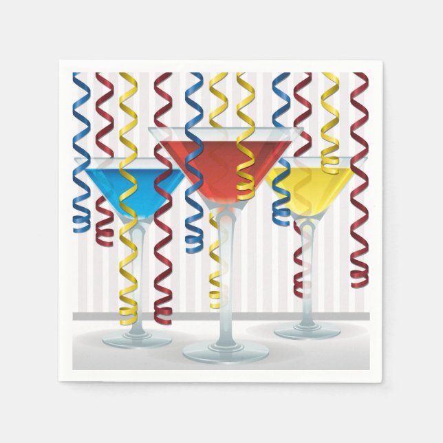 Servilleta De Papel Cóctel luminoso y cinta (Anverso)