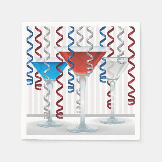 Servilleta De Papel Cóctel luminoso y cinta (Anverso)