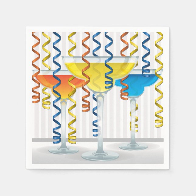 Servilleta De Papel Cóctel luminoso y cinta (Anverso)