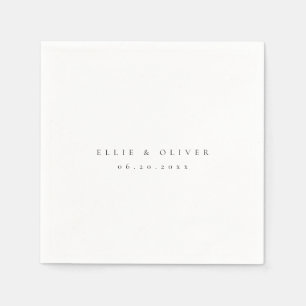 Servilleta De Papel Cóctel moderno Boda del Boho blanco y negro