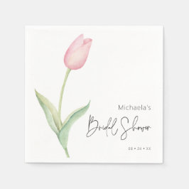 Servilleta De Papel Cóctel moderno tulipán rosado solo de ducha de nov