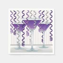 Servilleta De Papel Cóctel morado y cinta