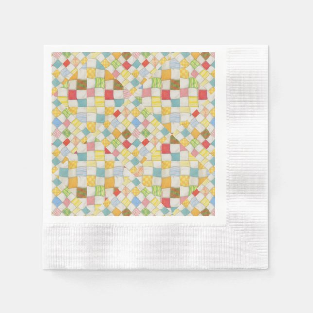 SERVILLETA DE PAPEL Cóctel Mosaico de QUILT (Anverso)