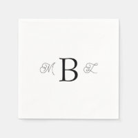 Cóctel negro de tipo mixto monograma de Boda blanc