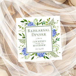 Servilleta De Papel Cóctel para la Cena de Ensayo de Hortensia Azul