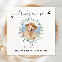 Servilleta De Papel Cóctel personalizado de Boda de perro