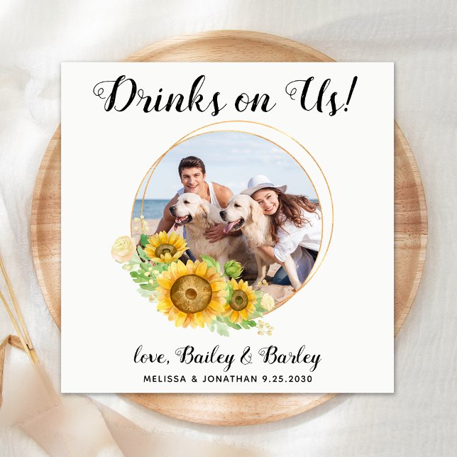 Servilleta De Papel Cóctel personalizado de Boda de perro (Subido por el creador)