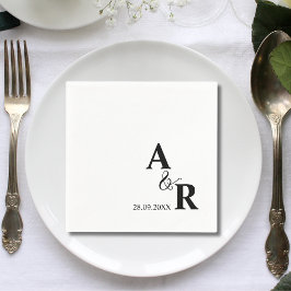 Servilleta De Papel Cóctel Personalizado de Bodas con Monograma y Ampe