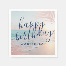 Servilleta De Papel Cóctel personalizado de la fiesta de cumpleaños de