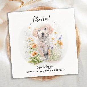 Servilleta De Papel Cóctel Personalizado Dog Boda