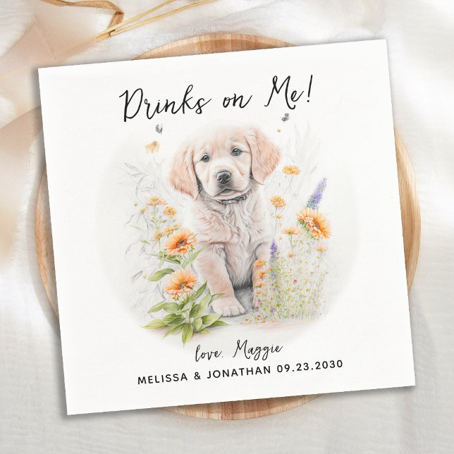 Servilleta De Papel Cóctel Personalizado Dog Boda (Subido por el creador)