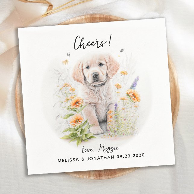 Servilleta De Papel Cóctel Personalizado Dog Boda (Subido por el creador)