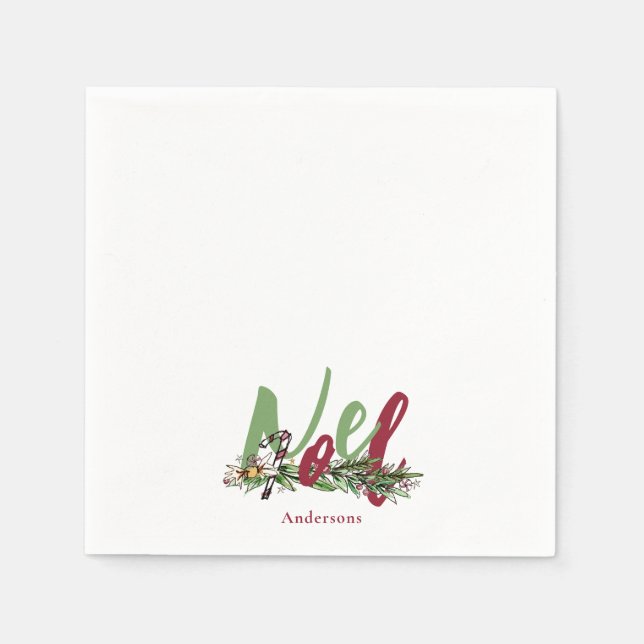 Servilleta De Papel Cóctel personalizado Noel navidad (Anverso)