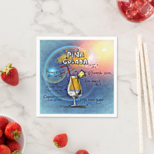 Servilleta De Papel Cóctel Pina Colada (#5 de 12 paquetes de recetas p