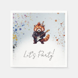Servilleta De Papel Cóctel Red Panda Rocker