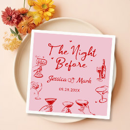 Servilleta De Papel Cóctel rosa la noche antes del Boda