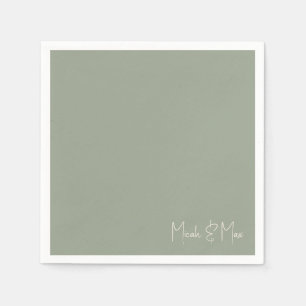 Servilleta De Papel Cóctel Sage Script Names Boda