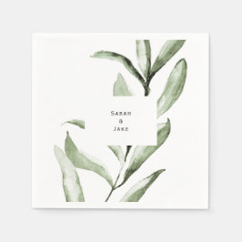Servilleta De Papel Cóctel simple Boda de follaje Personalizado