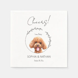 Servilleta De Papel Cóctel simple Boda de perro canino