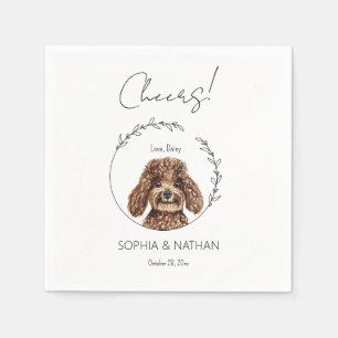 Servilleta De Papel Cóctel simple Boda de perro canino