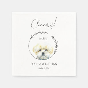 Servilleta De Papel Cóctel simple Boda de perro maltés