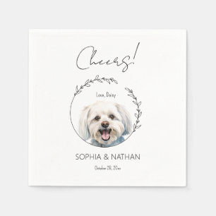 Servilleta De Papel Cóctel simple Boda de perro maltés