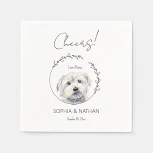 Servilleta De Papel Cóctel simple Boda de perro maltés