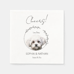 Servilleta De Papel Cóctel simple Boda de perro maltés