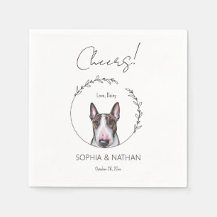 Servilleta De Papel Cóctel simple de Boda de perro de Bull Terrier