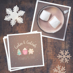 Servilleta De Papel Cóctel + Tema del navidad del intercambio de la