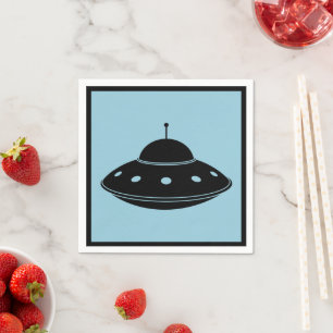 Servilleta De Papel Cóctel UFO Sci Fi Flying Saucer