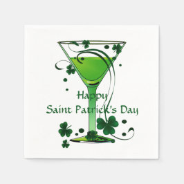 Servilleta De Papel Cóctel verde St Patricks Day Coctel estándar