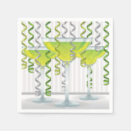 Servilleta De Papel Cóctel verde y cinta