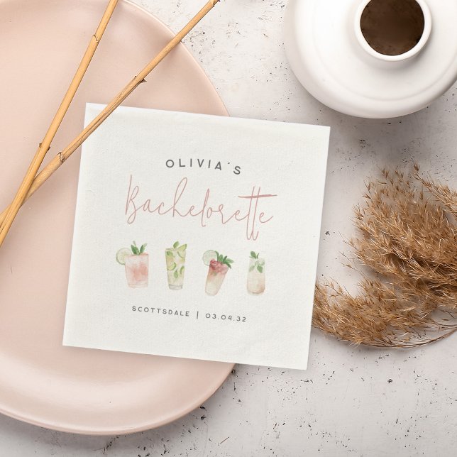 Servilleta De Papel Cócteles Acuarela Personalizados Despedida de Solt (Subido por el creador)