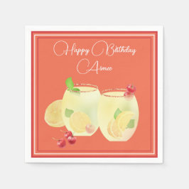 Servilleta De Papel Cócteles de Frutas Feliz Cumpleaños Servilletas de