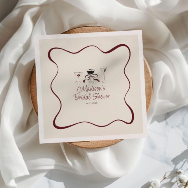 Servilleta De Papel Cócteles Dibujados a Mano Marco Ondulado Despedida (Subido por el creador)