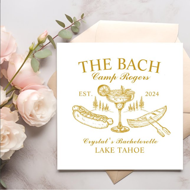 Servilleta De Papel Cócteles Retro La Fiesta De La Bach Yellow Bachelo (Subido por el creador)